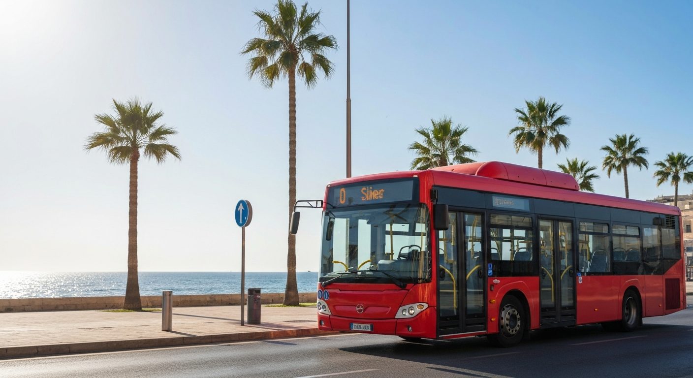 A public bus in Sliema, Malta